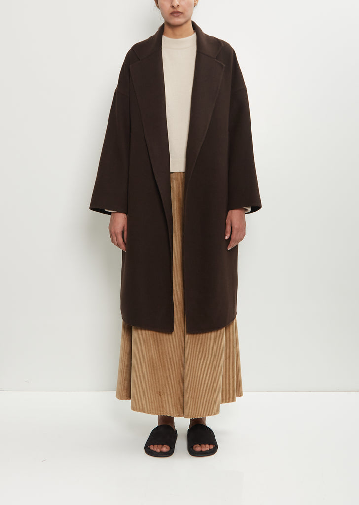 Double Face Felted Wool Oversized Coat  — Ebano