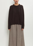 Cashmere Ribbed Raglan Sweater — Black Wood