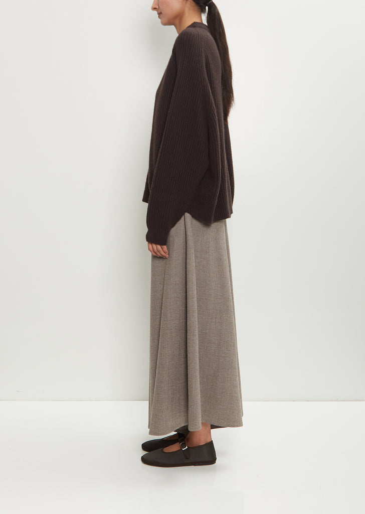 Cashmere Ribbed Raglan Sweater — Black Wood