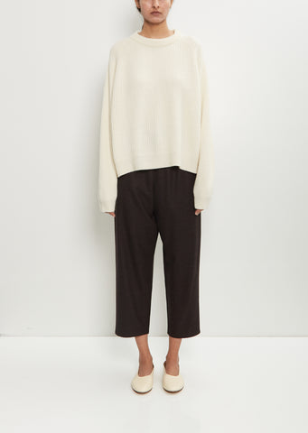 Wool Flannel Carrot Pants — Ebano