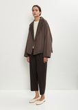 Wool Flanella Reversible Silk Jacket — Dark Taupe
