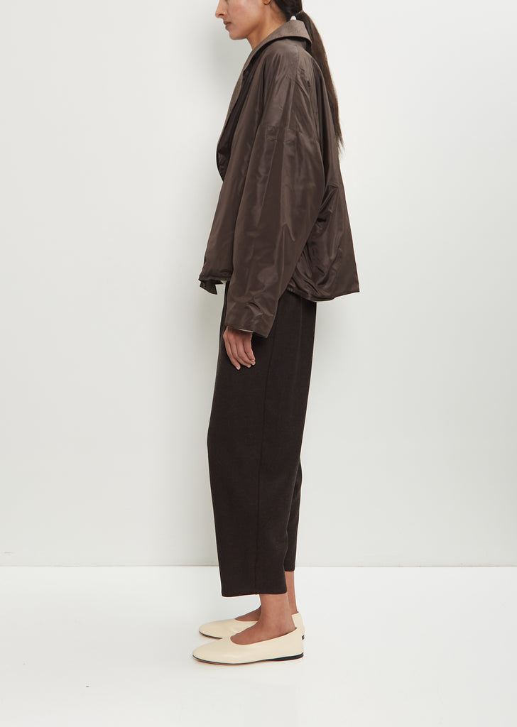 Wool Flanella Reversible Silk Jacket — Dark Taupe