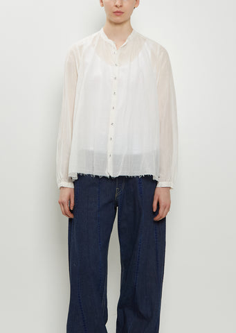 Cotton Silk Lawn Blouse — Off White