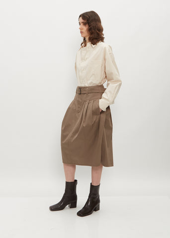 Pleated Belted Skirt