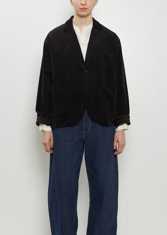 Corduroy Tailored Jacket — Black