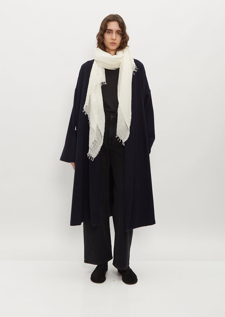 Washed Cashmere Silk Staffa Scarf — Snow