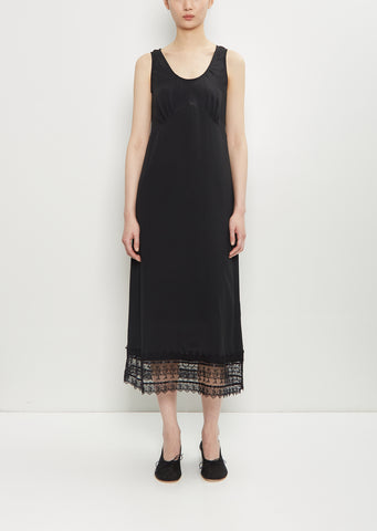 Satin Lace Trim Slip Dress