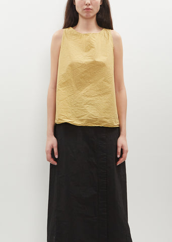 Sleeveless Tissue Cotton Top — Sun Yellow