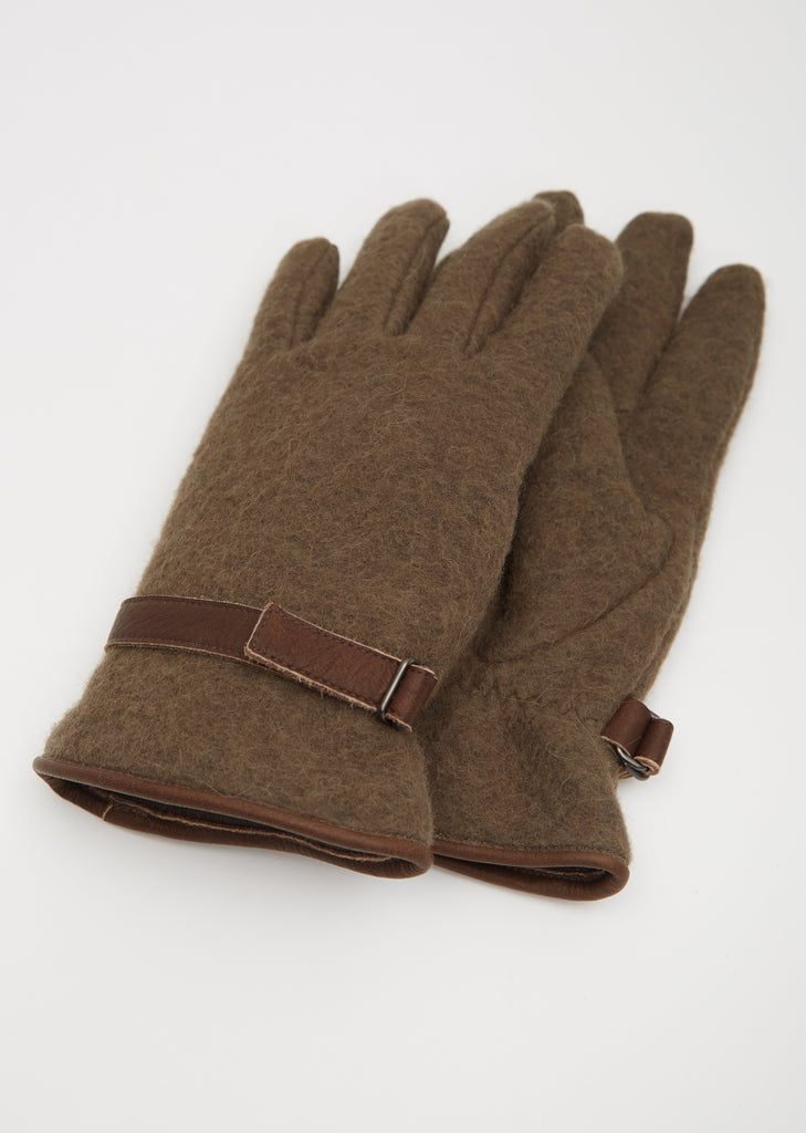 Alpaca Wool Gloves — Dark Olive
