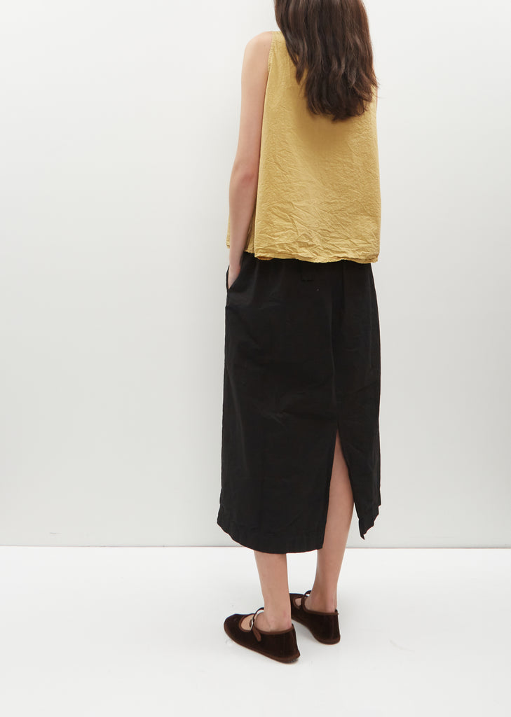 Wrap Cotton Canvas Skirt — Black