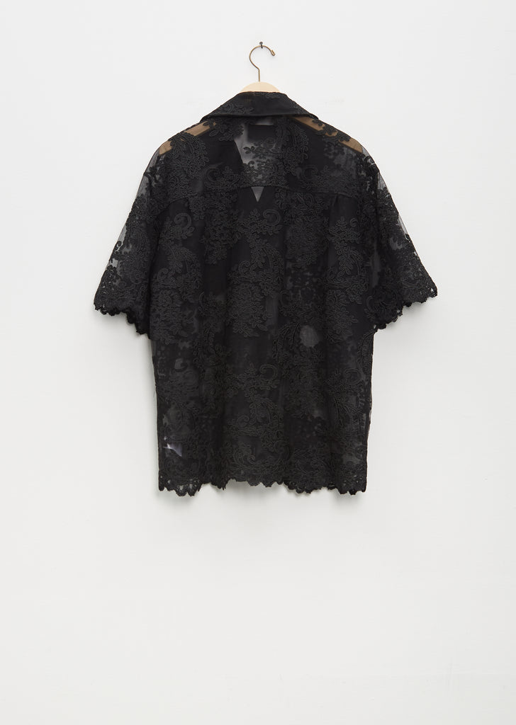 Relaxed Short Sleeve Shirt — Black
