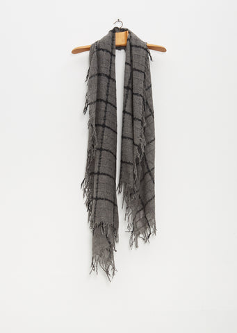Plaid Cashmere Scarf — Grey