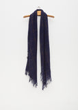 Plaid Cashmere Scarf — Navy