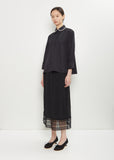 Cotton Embellished Cropped Shirt — Black
