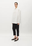 Pleated Crop Tapered Pants — Black