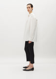 Pleated Crop Tapered Pants — Black