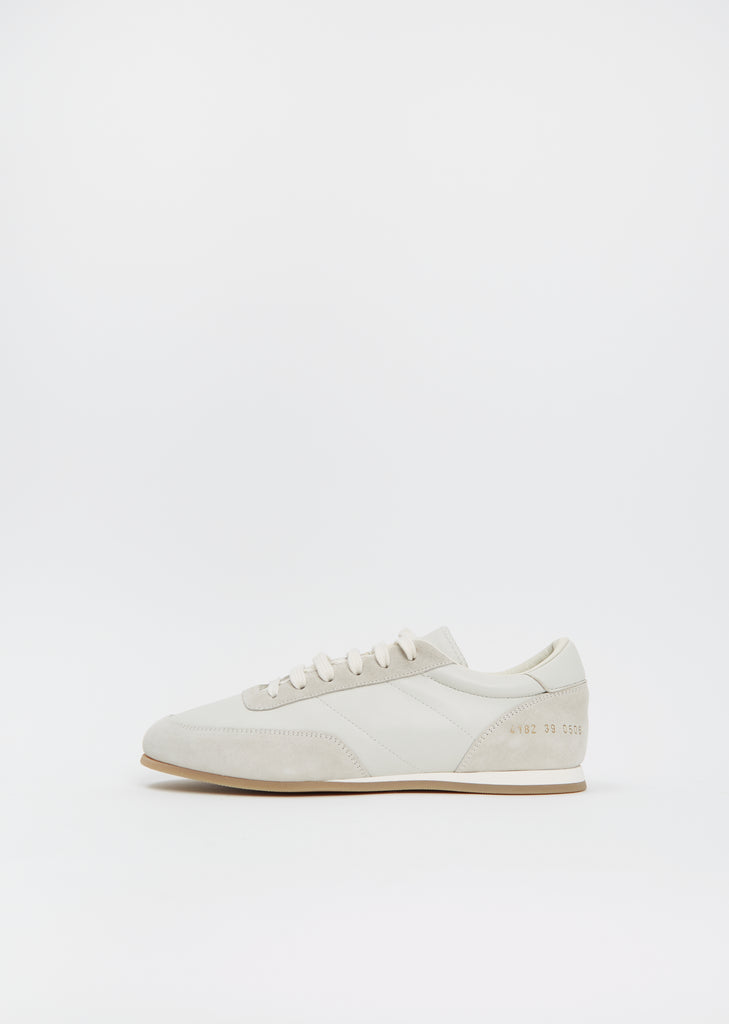 Minimal Suede Nappa Runner — White