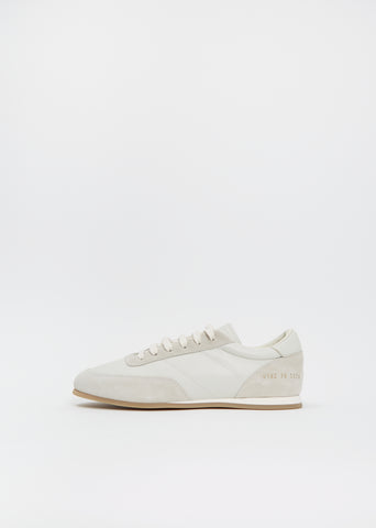 Minimal Suede Nappa Runner — White