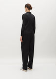 Classic Collar Pleated Shirt — Black
