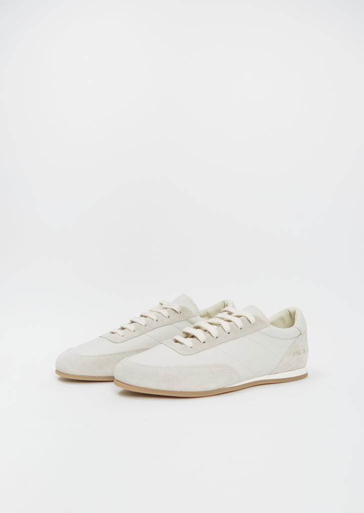 Minimal Suede Nappa Runner — White