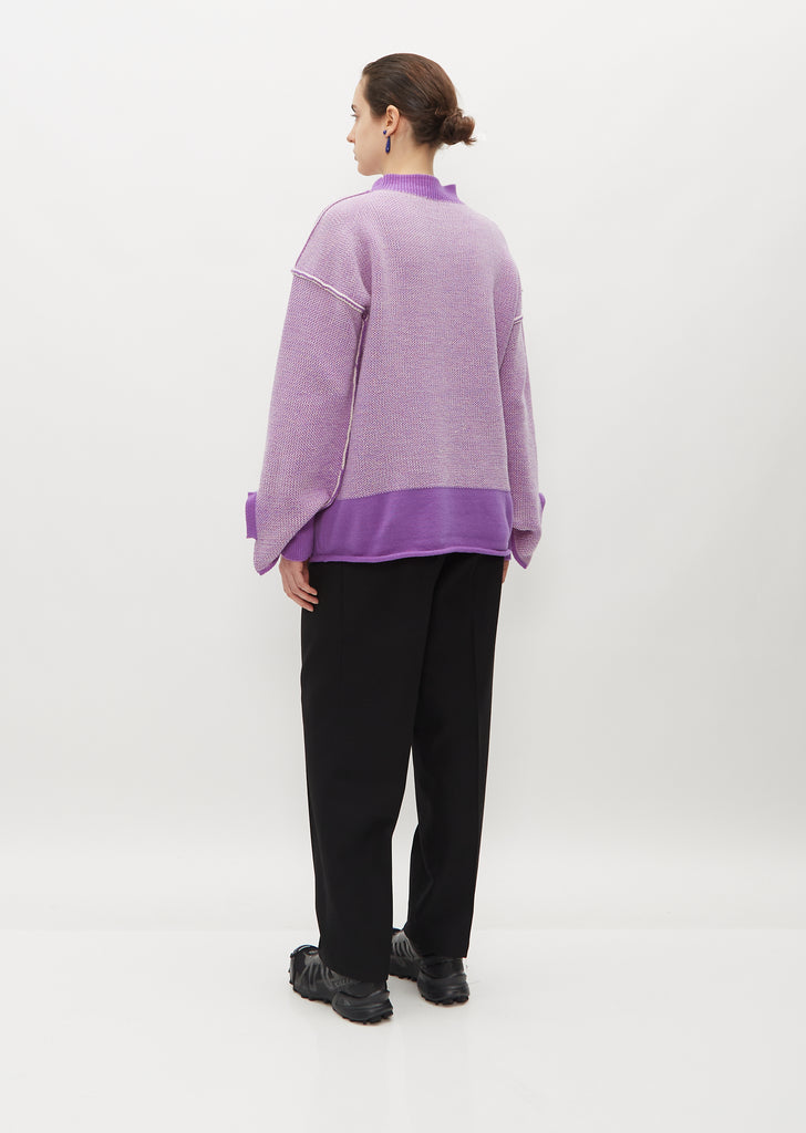 Seed Stitch Knit Top — Purple