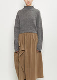 Wool Design Knit Cropped Pullover