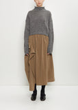 Twill Asymmetric Gathered Skirt