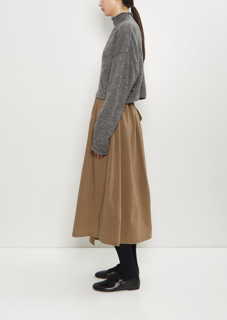 Twill Asymmetric Gathered Skirt