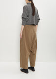 Twill Double Tuck Gathered Pant