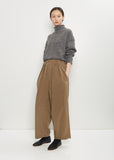 Twill Double Tuck Gathered Pant