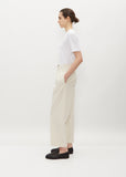 Pleat Front Organic Cotton Drawstring Trouser