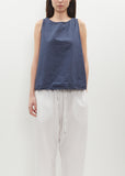 Sleeveless Tissue Cotton Top — Navy