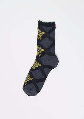 Cheerful Stretch Cotton Short Socks — Charcoal