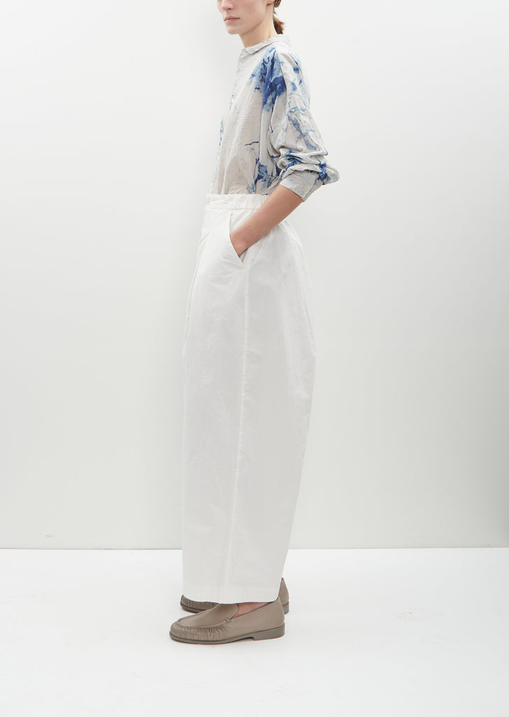 Pleated Wide Cotton Pants