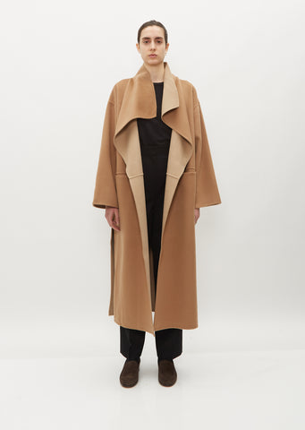 Two-Tone Signature Wool Cashmere Coat