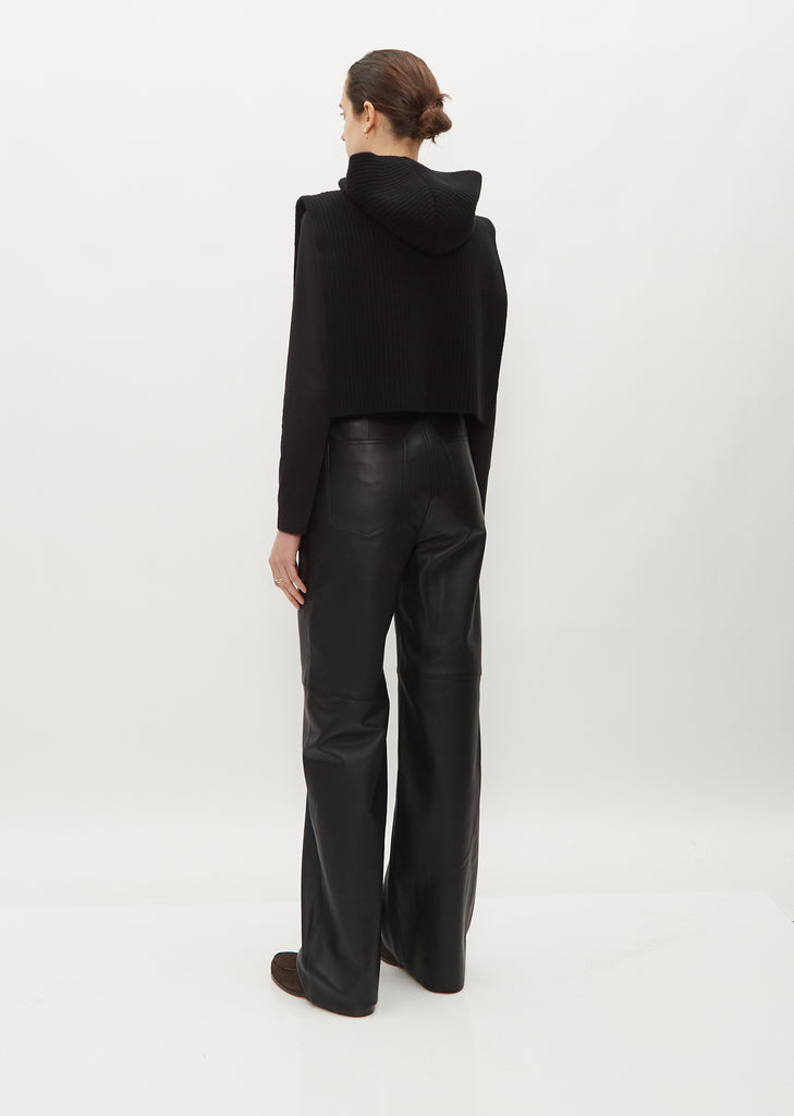 Ribbed Wool Hoodie Bib