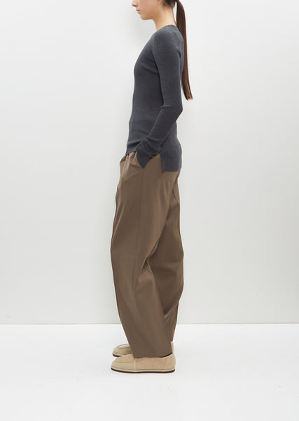 Wool High Gauge Rib Knit Pullover — Top Charcoal – La Garçonne