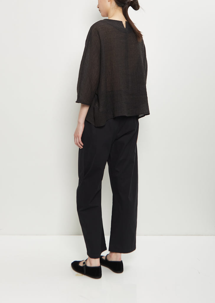 Linen Wool Ruffle Top