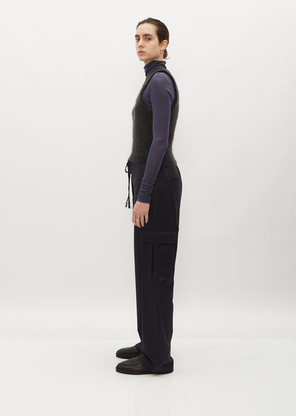 High-Rise Cozy Wool-Blend Wide-Leg Pant in Pants & Shorts