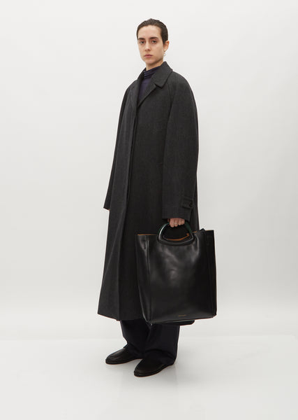 【DRIES VAN NOTEN】gathered レザー トート Dries Van Noten Leather Tote Handbag in Black | Lyst