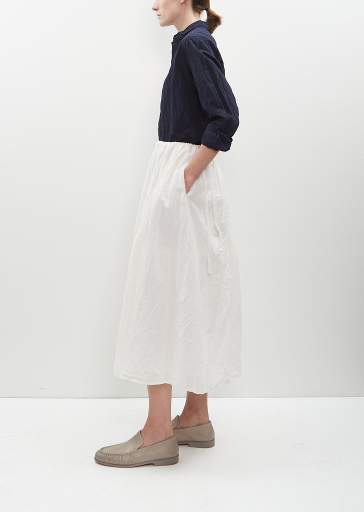 Tucked Long Skirt — Ivory