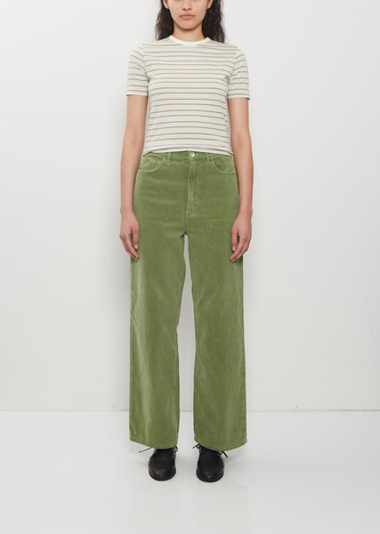 Finx Corduroy Wide Pants — Dusty Green – La Garçonne