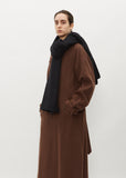 Brushed Alpaca Wool Melton Regular Stole — Black