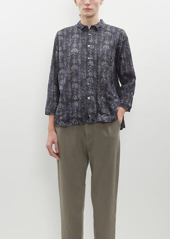 Calamint Print Blouse — Charcoal