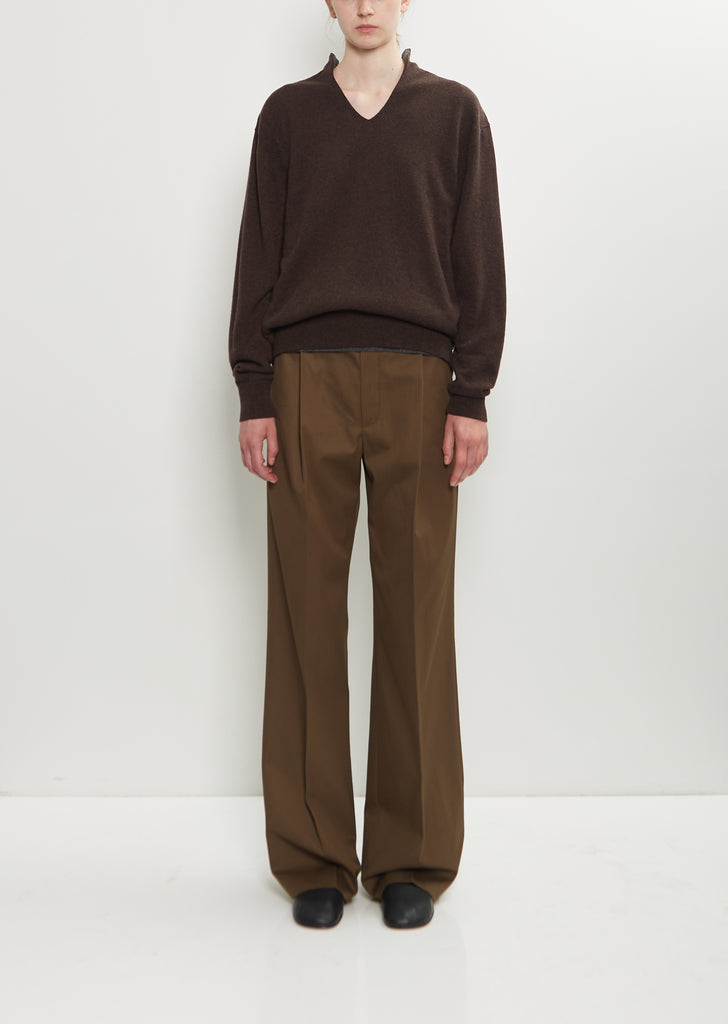 Cotton Pleat-Front Trouser