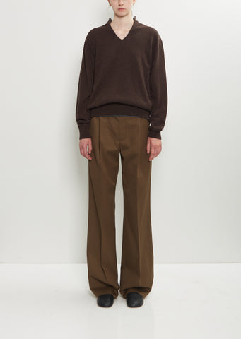 Cotton Pleat-Front Trouser
