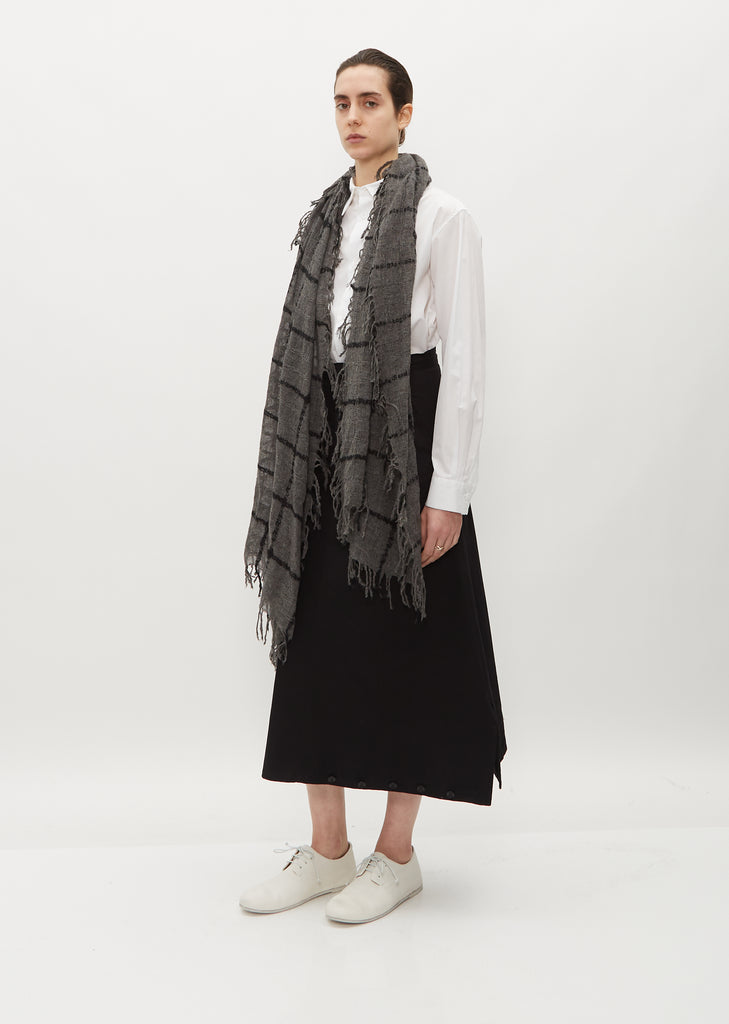 Plaid Cashmere Scarf — Grey