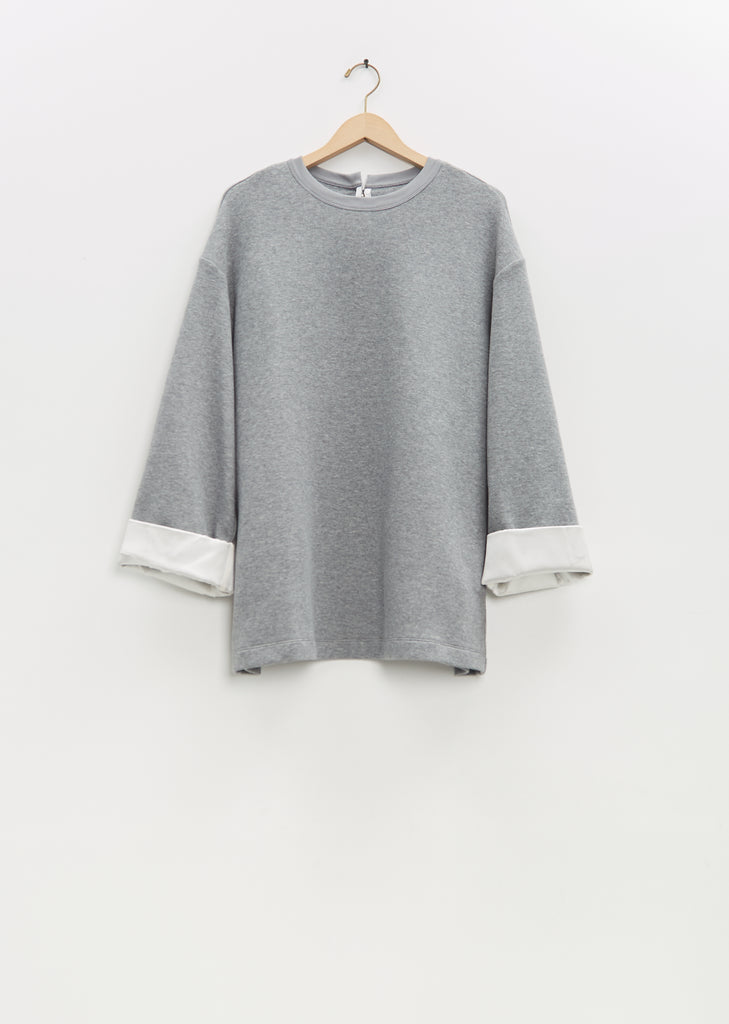 Stretch Cotton Silk Cuff Sweatshirt