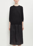 Cashmere Wool Elbow Crew — Black