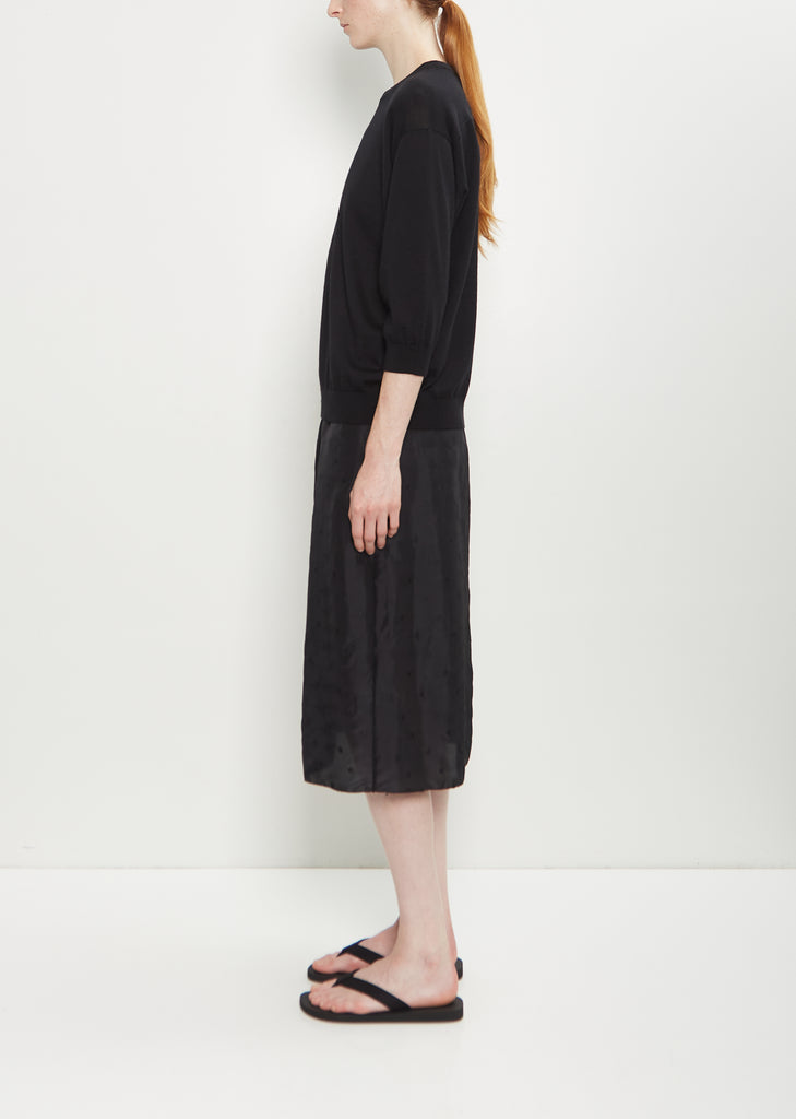 Cashmere Wool Elbow Crew — Black